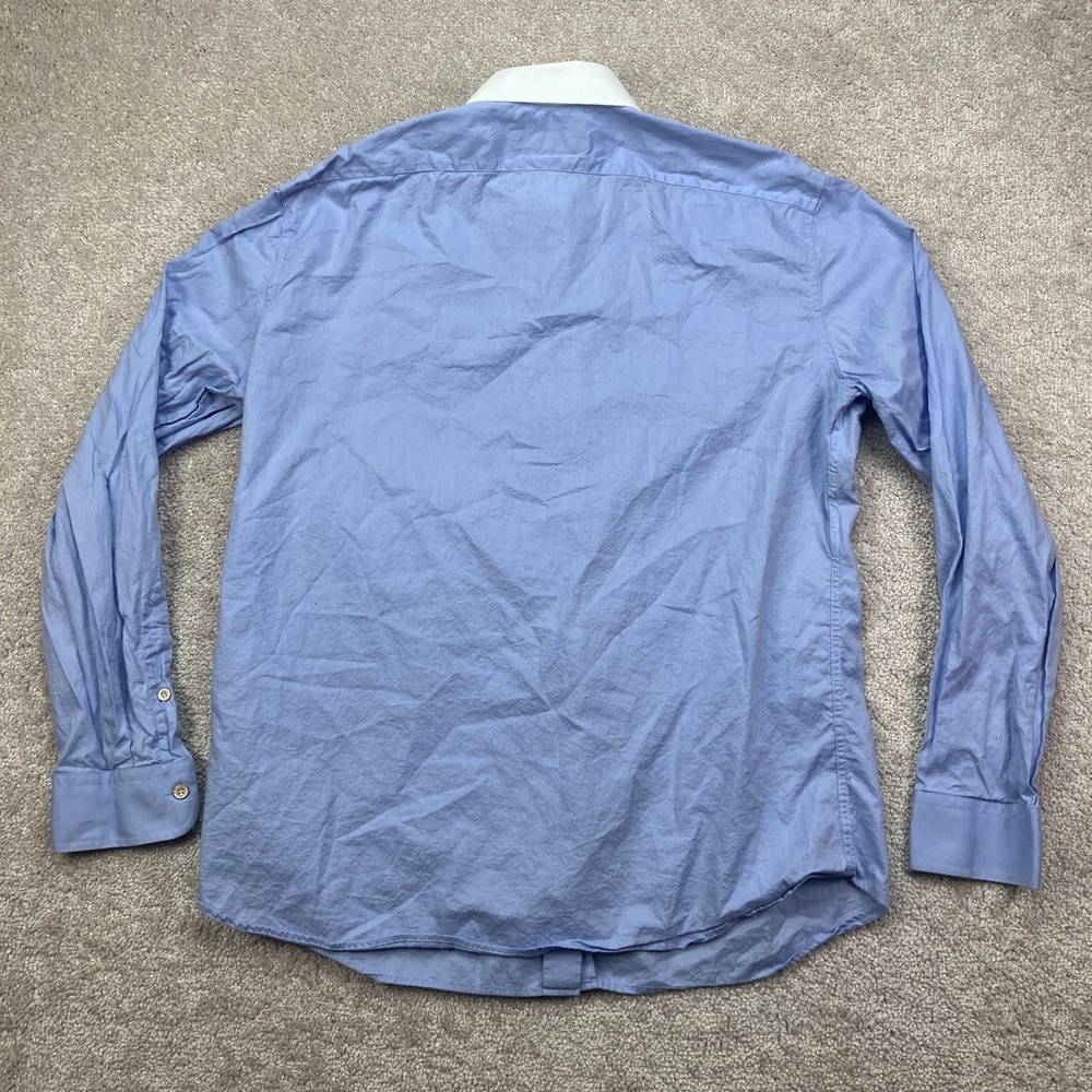 Gucci Dress Shirt Womens 50 Blue White Collar Uniform Button Up Designer - Picture 3 of 8